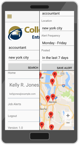 Demo screen of Android app